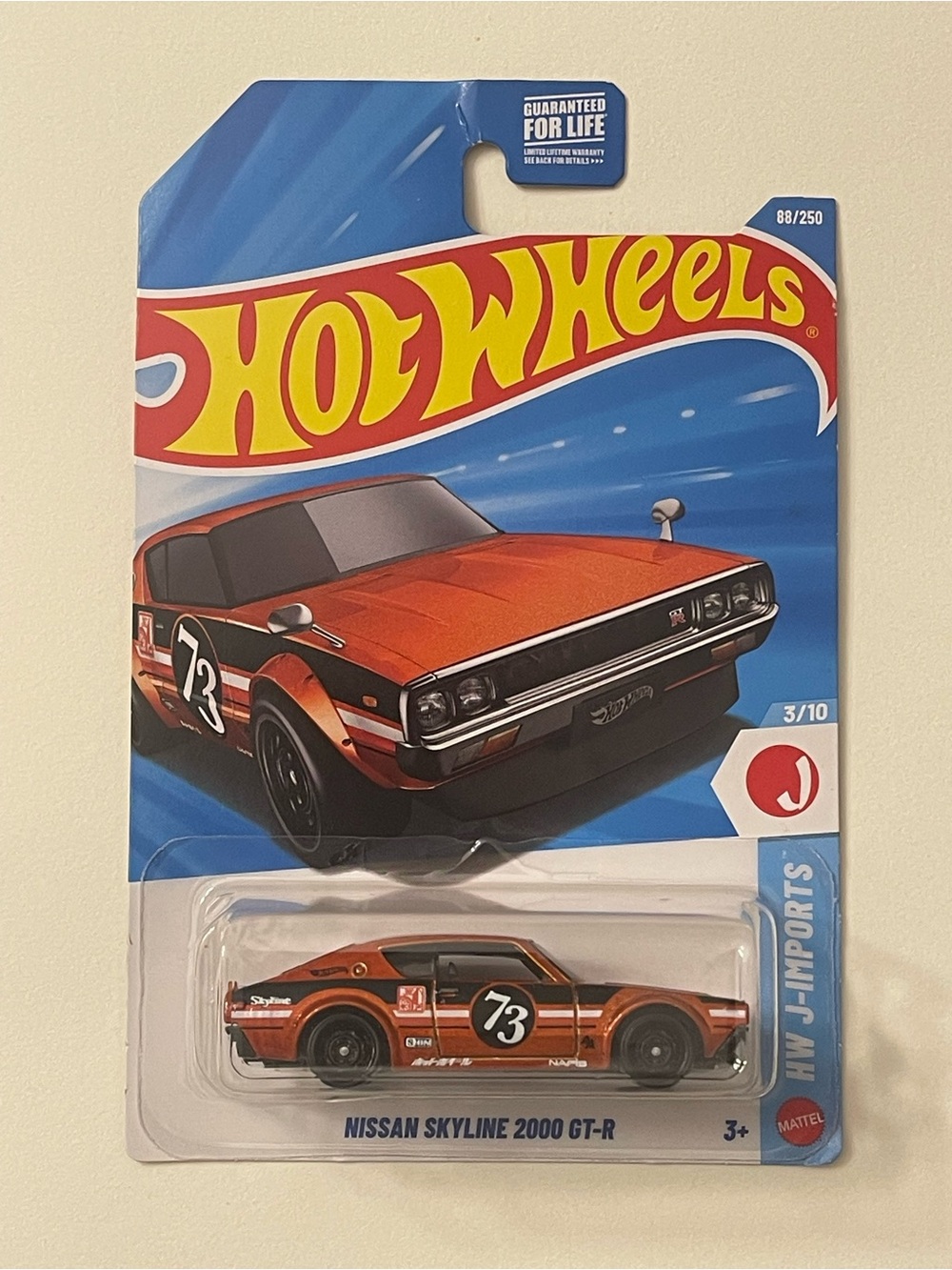 Hot Wheels Nissan Skyline 2000 GT-R Toy Car - Orange - 88/250 - 3/10 - 1:64